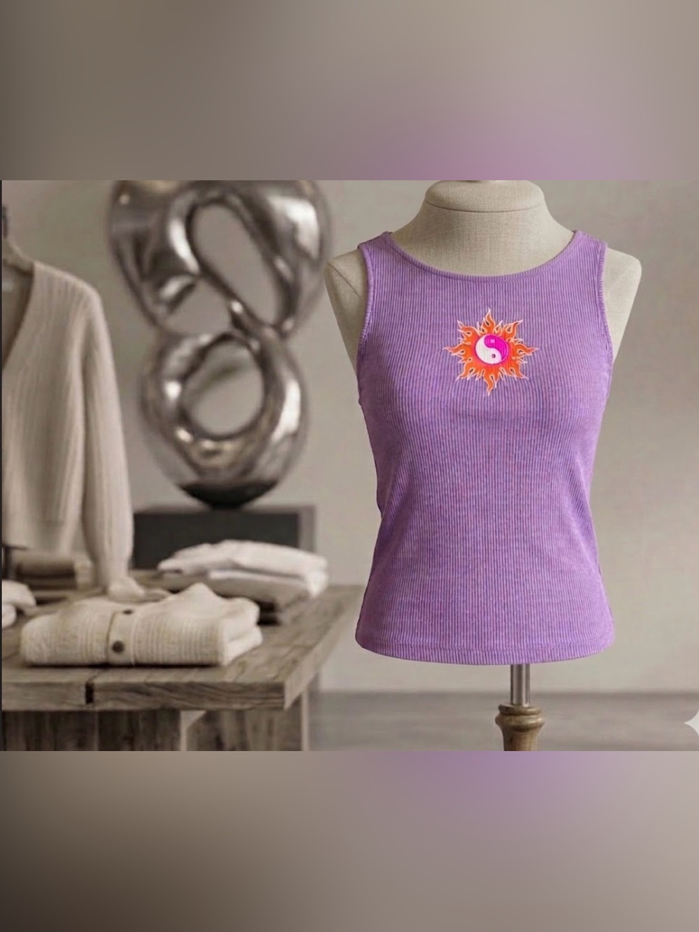 Princess Polly Lilac Tank Top with Sun Design